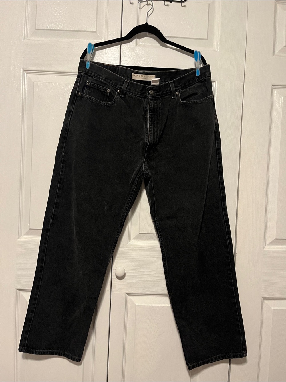 Sonoma Men's Relaxed Black Jeans - Straight Leg 38X30